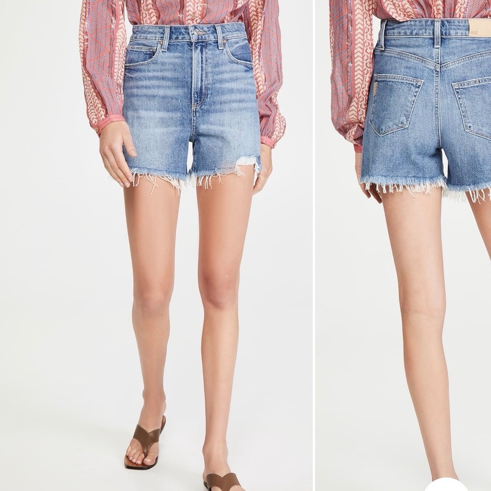 Paige Women’s Light Blue Distressed Denim Shorts